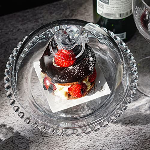Clear Glass Cake Plate with Dome G574