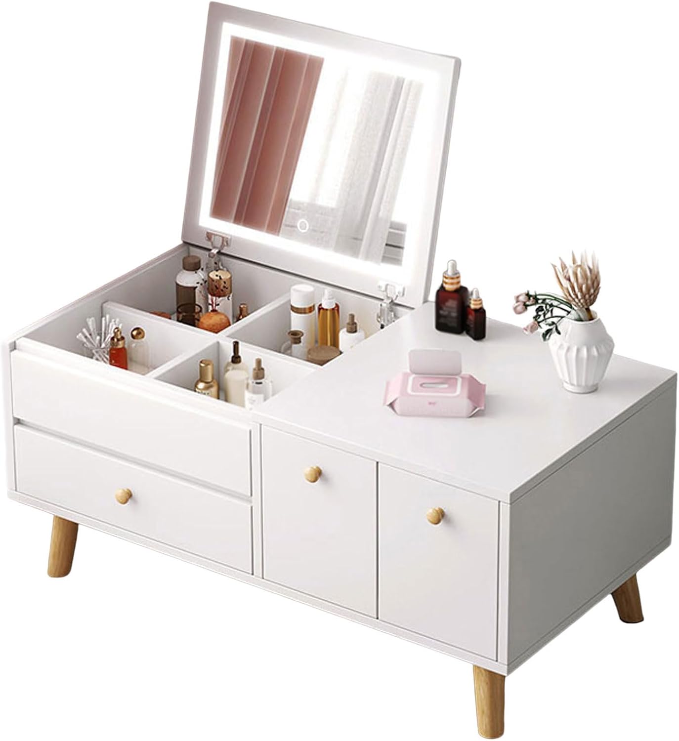 Dressing Table with Flip Top Mirror and Drawer V443415