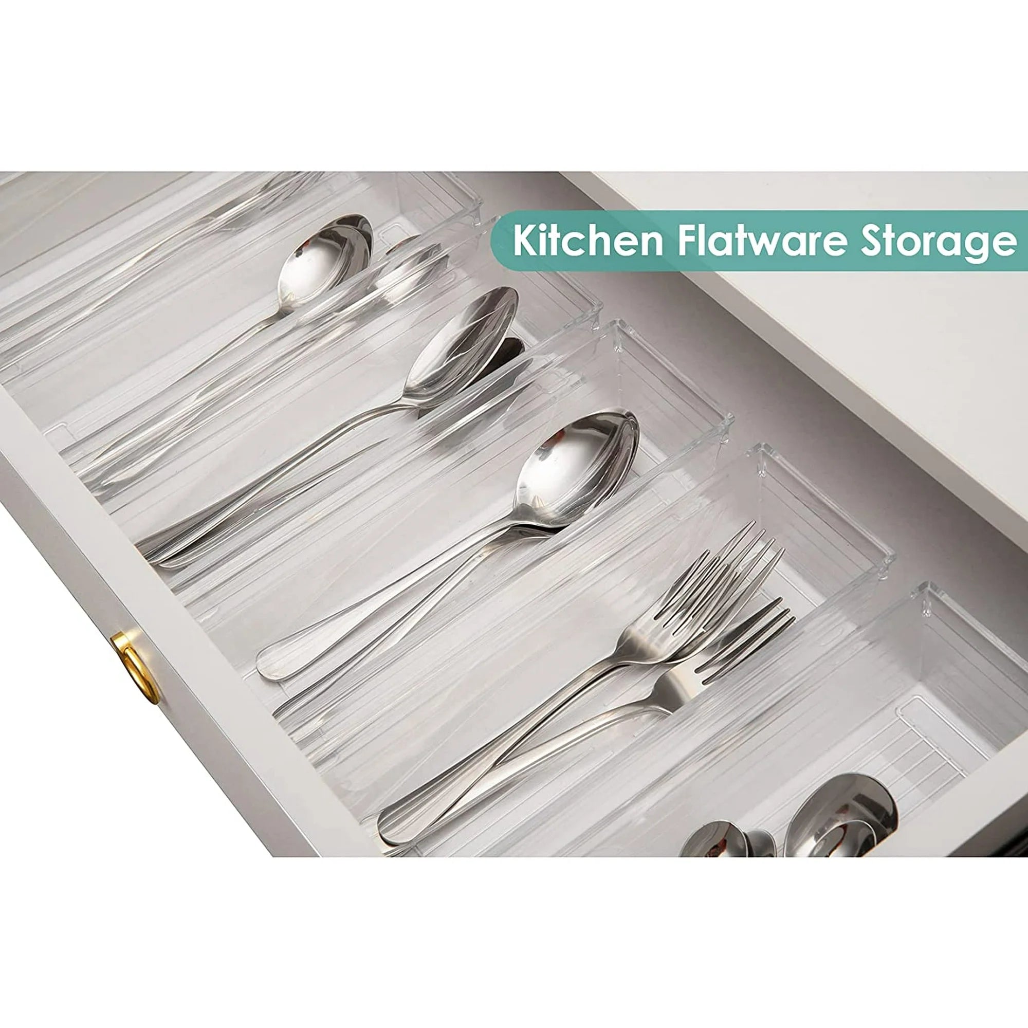 Set of 8 Clear Plastic Drawer Organizer Tray J65922
