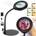 10X Magnifying Glass with Light and Stand, Flexible Gooseneck Magnifying Desk Lamp B9979