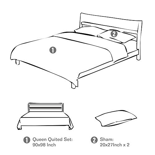 Oversized King 3-Piece Cotton Reversible Embroidered Quilted Bedding Set with Shams L534276