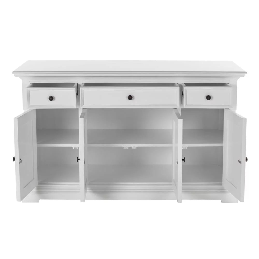 White Four-Door Buffet with Three Drawers Z557