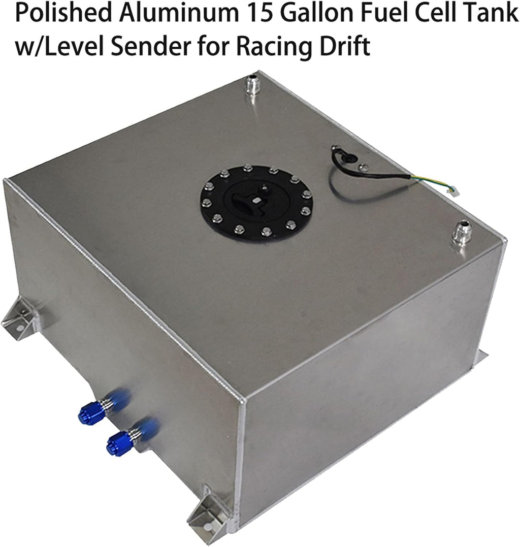 15 Gallon Polished Aluminum Fuel Cell Tank with Level Sender S608363