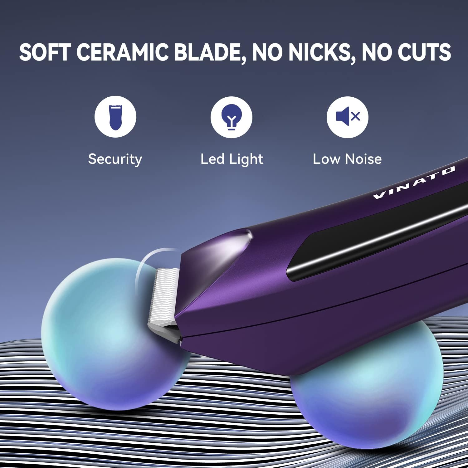 Waterproof Electric Body Hair Trimmer with Ceramic Blade S48861