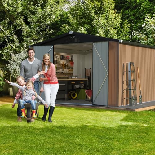 Metal Storage Shed 10x12 with Lockable Doors S414