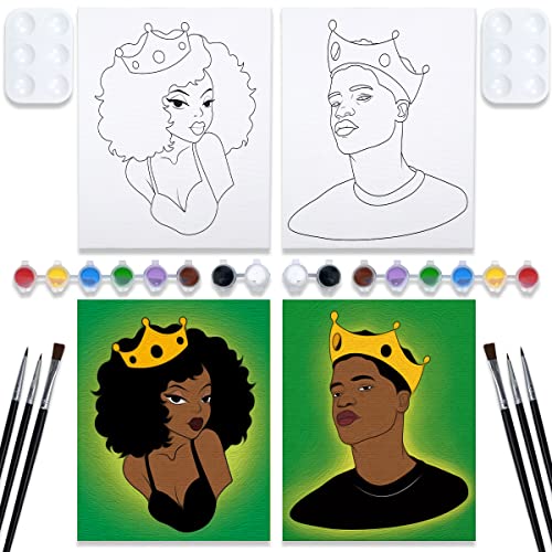 2 Pack Pre Drawn Stretched Canvases Paint Art Set 8x10 V76177