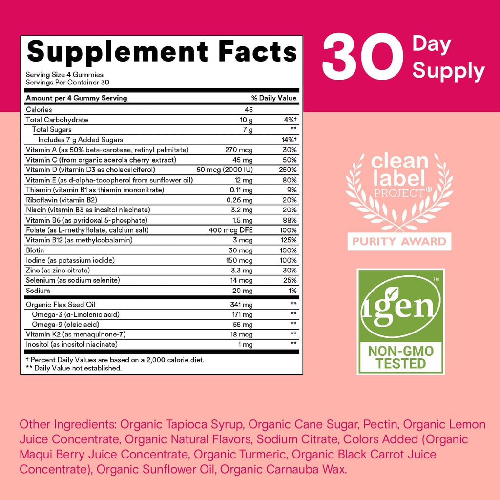 Organic Women's Multivitamin Gummies, 120 Count Z39754