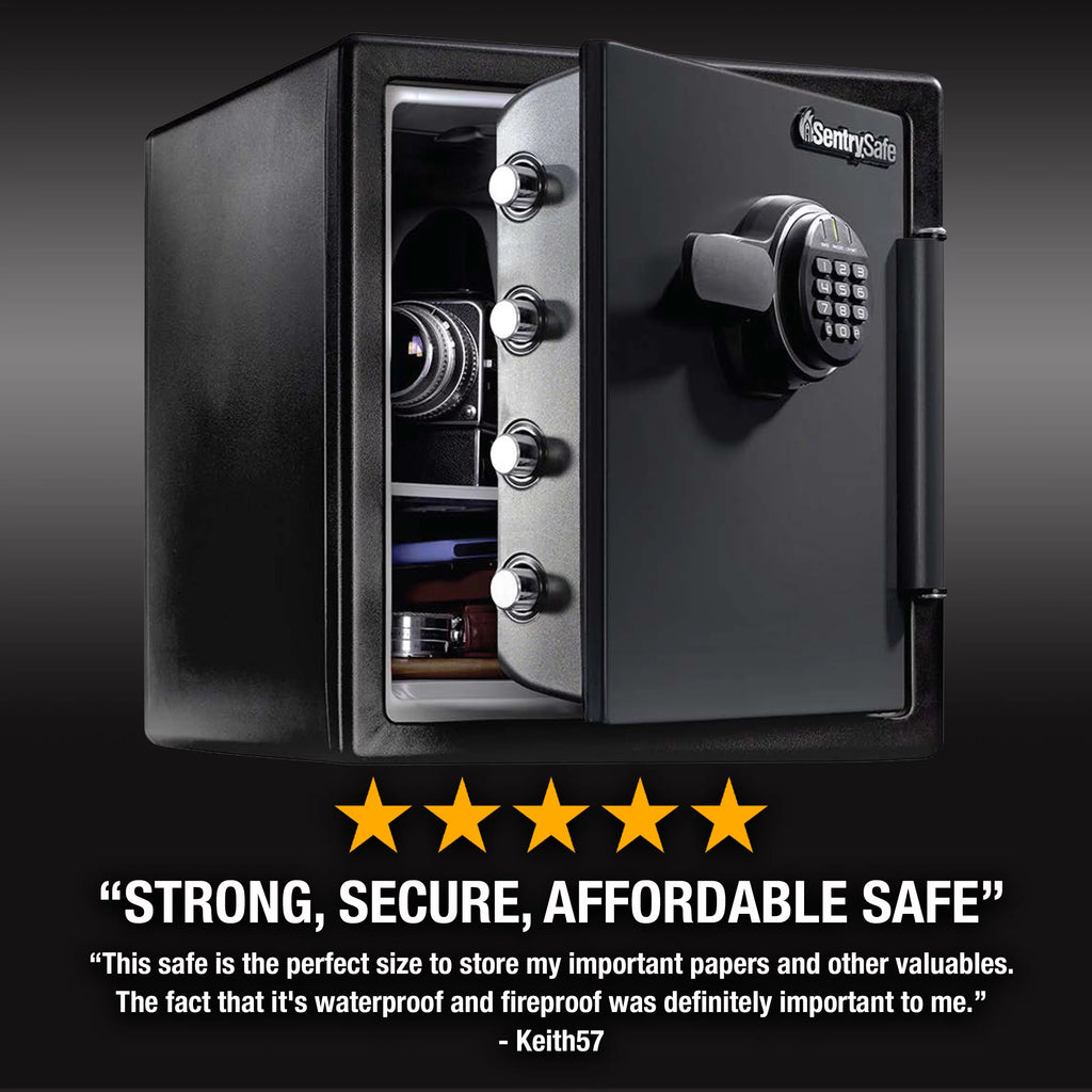 Water and Fire Resistant Safe with Digital Keypad Lock, 1.23 Cu. ft. B797543