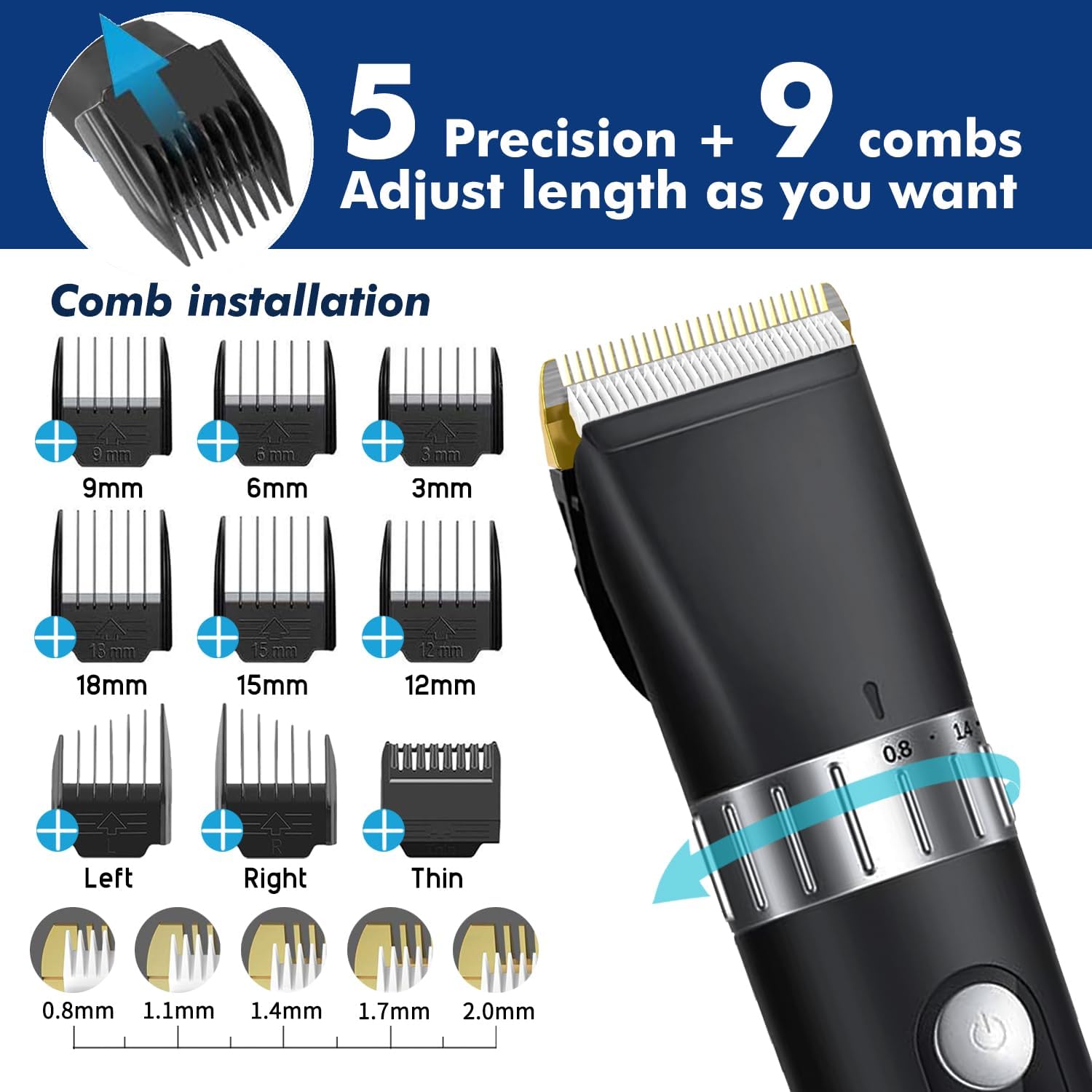 Cordless Hair Clippers with LED Display M413