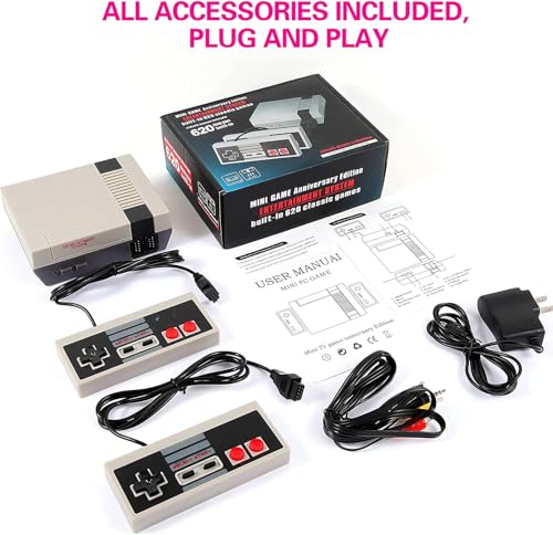 620 Classic Games Handheld Video Game Console with AV Output and Dual Controllers Q55264