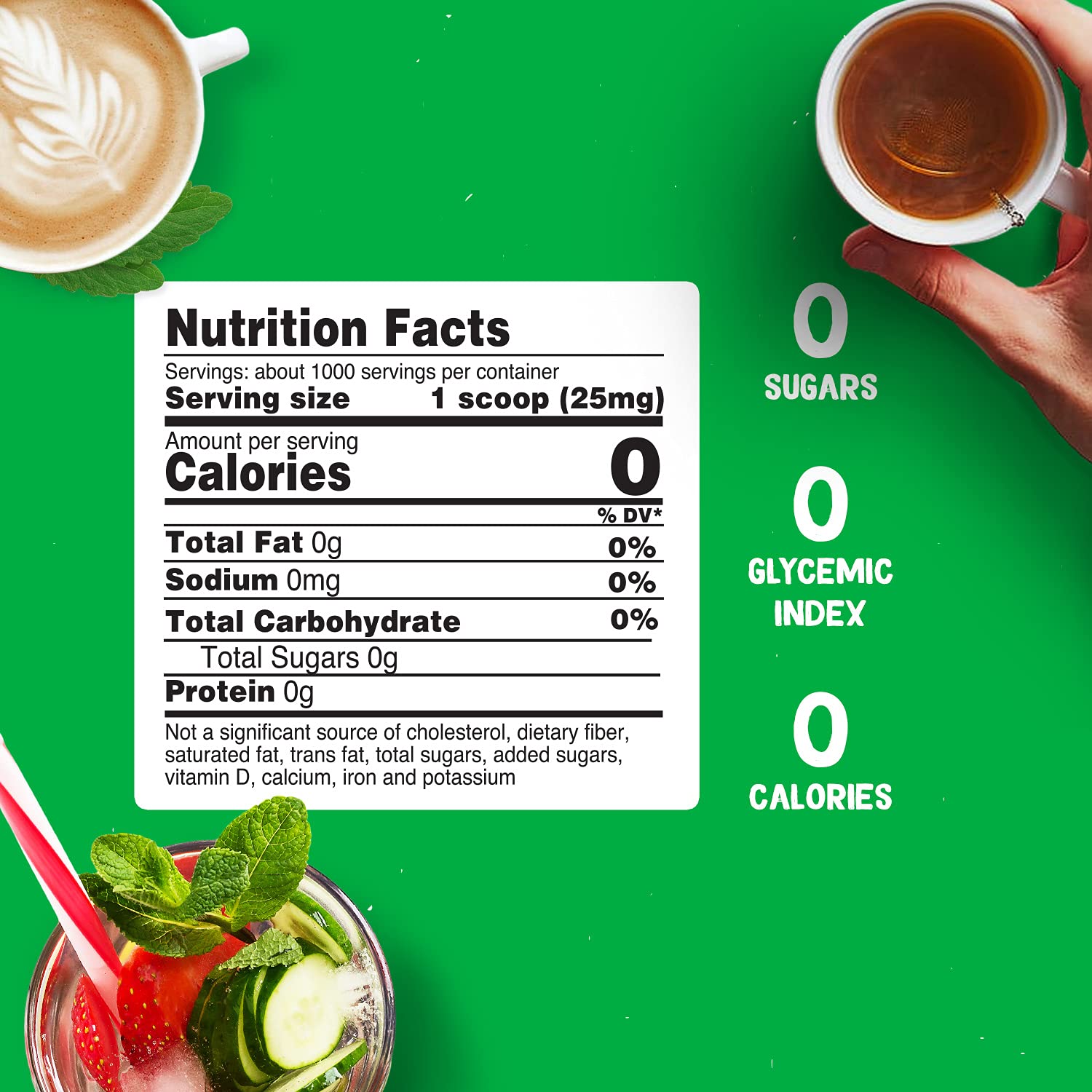 Organic Stevia Sweetener Extract Powder, 2 Piece Set P643526