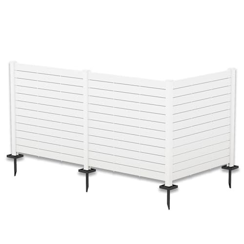 50"W x 47"H Outdoor Privacy Screens Fence Kit (2 White Panels) V56779