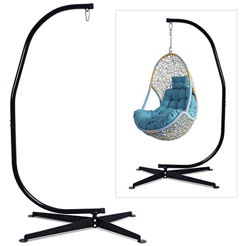 Black Heavy-Duty Steel Hammock Chair Stand Only Y8736