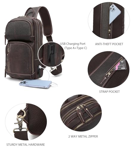 Full Grain Leather Sling Bag A99779