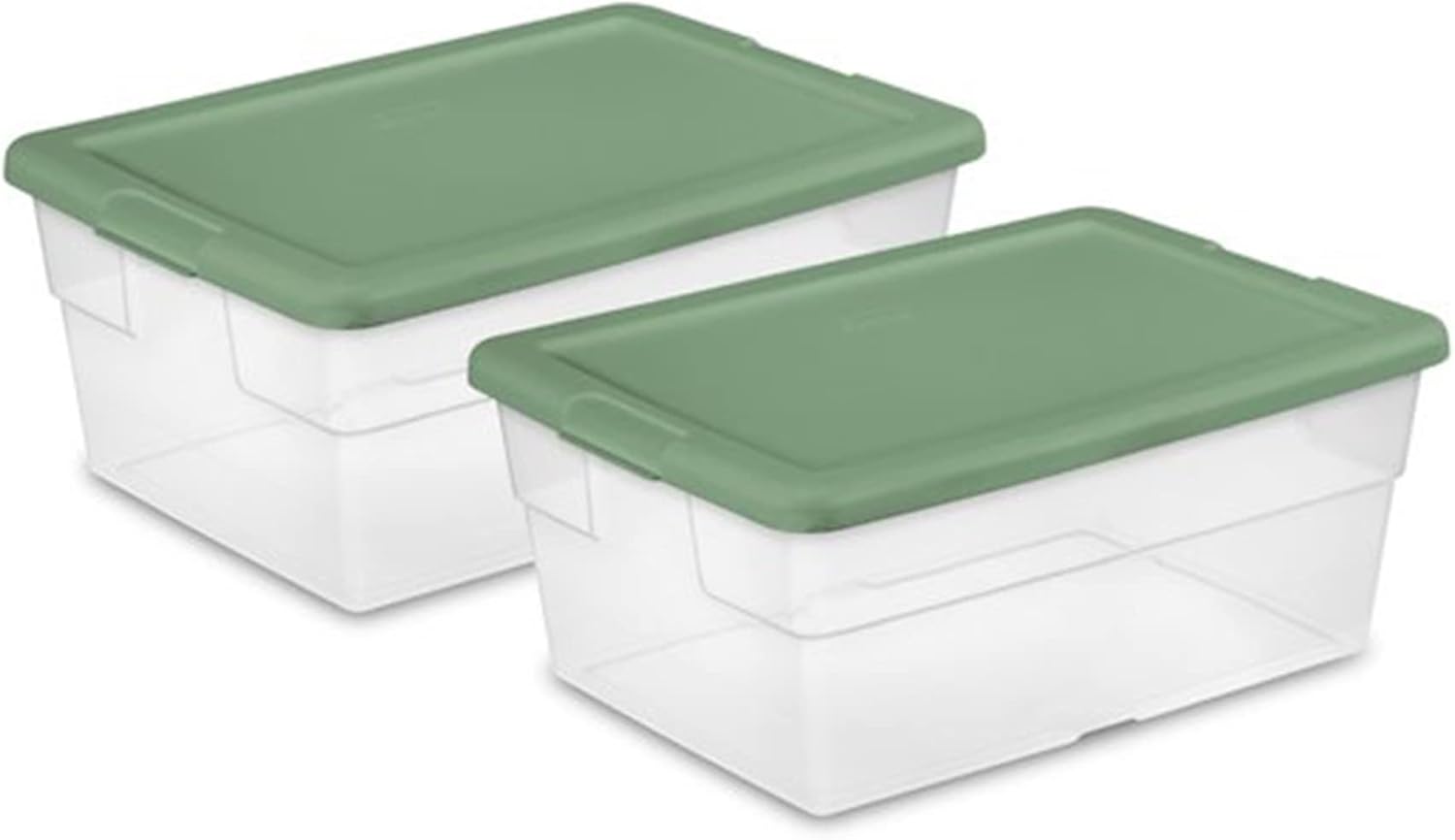 16 Quart Clear Plastic Storage Tote Bins with Opaque Lids (4 Pack) K97754