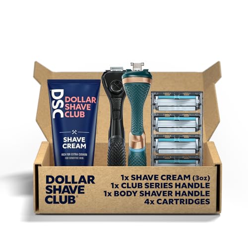 Full Body Shaving Kit with 4-Blade Razor Refill Cartridges and Shave Cream 3oz W1287