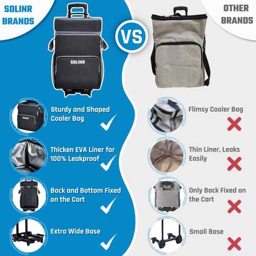 Large Rolling Cooler, Leakproof Insulated Soft Cooler Bag with Wheels and Handle A81823