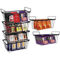 6 Pack Black Freezer Organizer Bins B4814