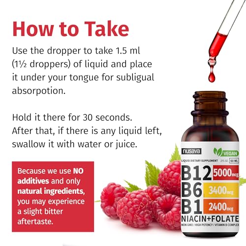 (2 Pack) Vitamin B12 Liquid Drops, 5000 mcg with Vitamin B6, 80 Servings N611550