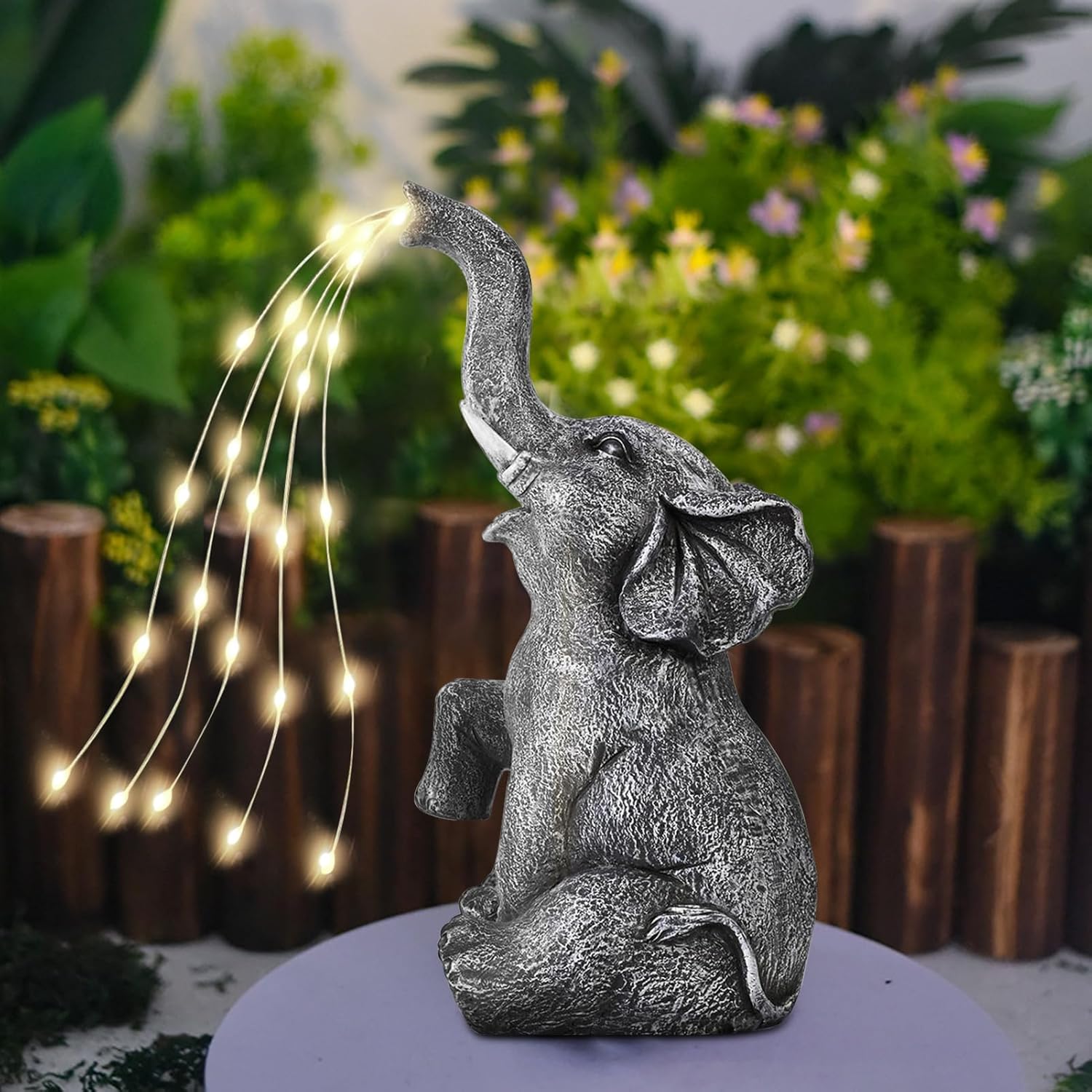 Elephant Statue Solar Garden LED Light Strings P4781