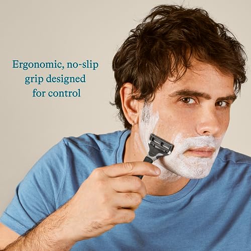 Mens Razor and 3 Razor Blade Refills (Ocean Blue) X566
