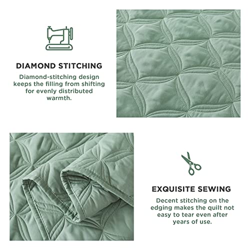 Twin Size Teal Summer Quilt Comforter 2 Pieces M774