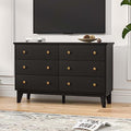 White 6 Drawer Wood Dresser with Gold Knobs A509187