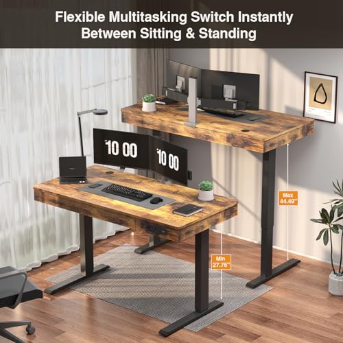 White 48 x 24 Inches Height Adjustable Electric Standing Desk D616