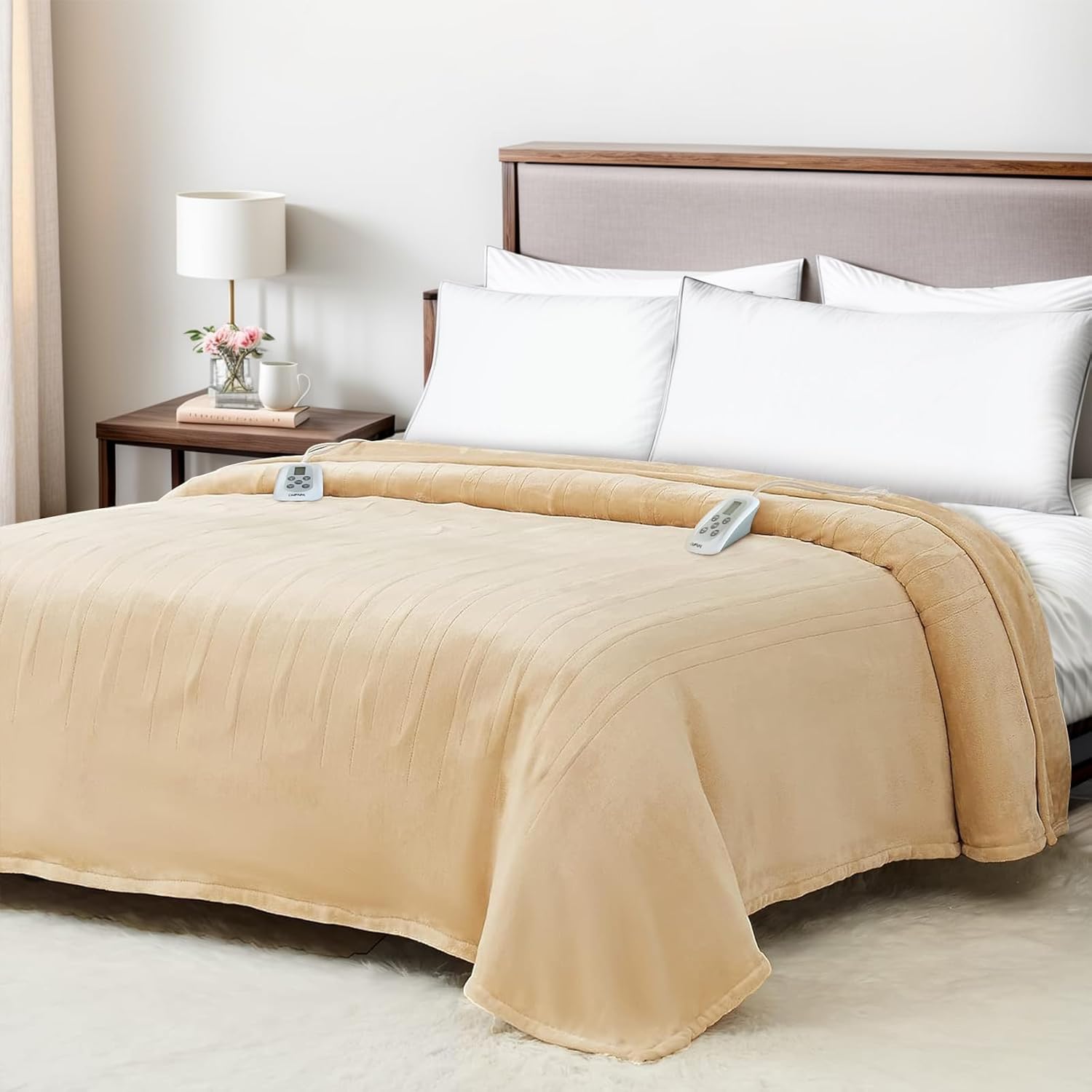 King Size 100"x90" Dual Control Flannel Electric Blanket K98607