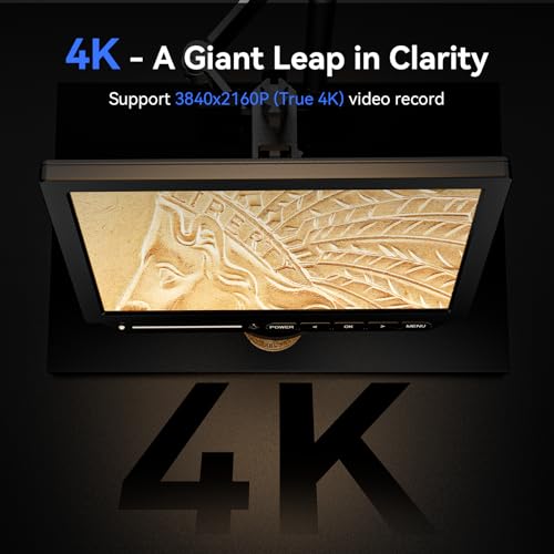 4K Digital Microscope 2000x 52MP 10.1" HDMI with Ring Light 64GB Q7373