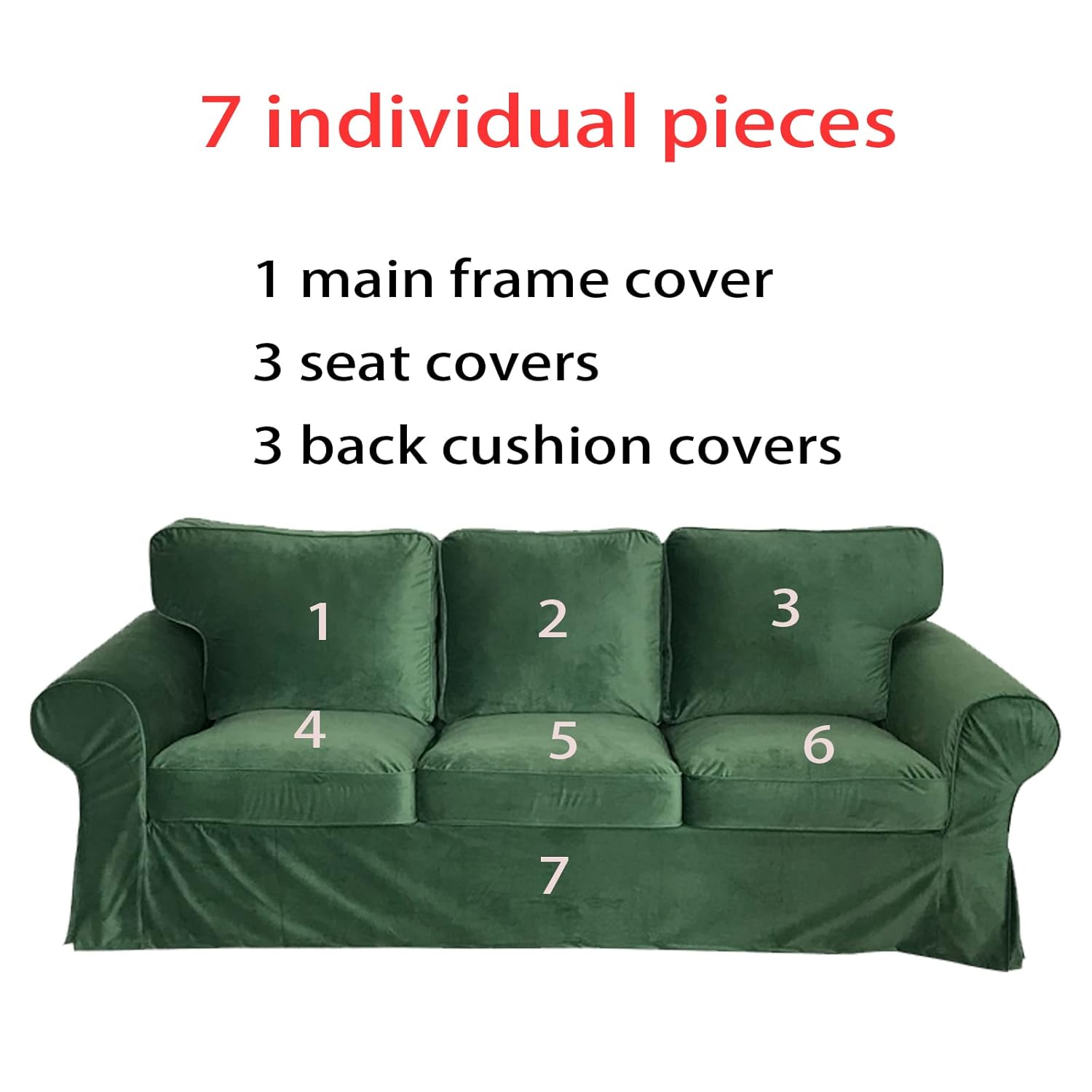 Polyester 3 Seat Sectional Sofa Cover W44467