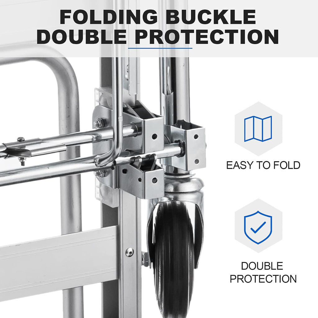 Heavy Duty Convertible Aluminum Hand Truck Dolly with Rubber Wheels C9285
