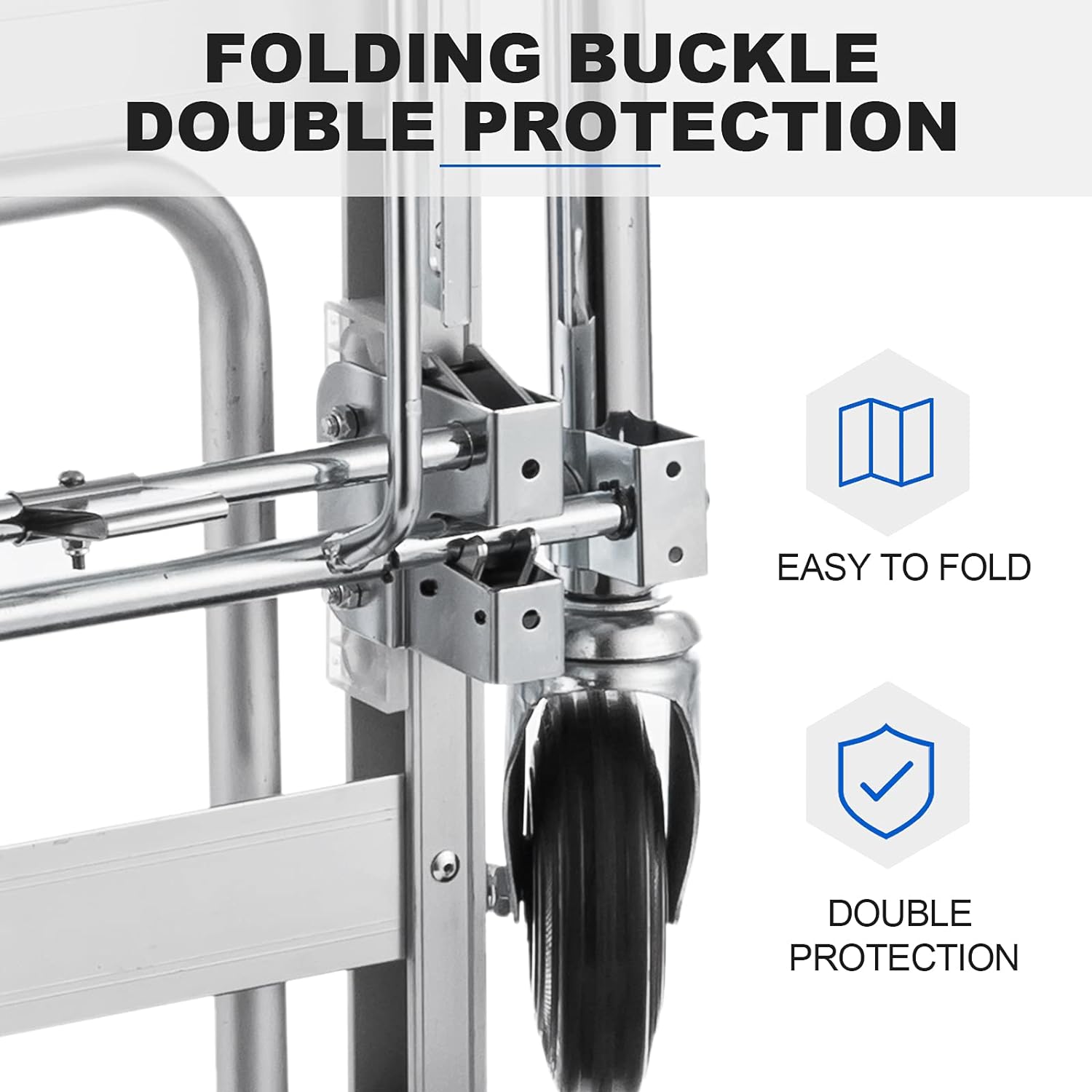 Heavy Duty Convertible Aluminum Hand Truck Dolly with Rubber Wheels C9285
