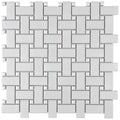 Matte White with Glossy White Dot 11-3/4 in. x 11-3/4 in. Porcelain Mosaic Tile G807