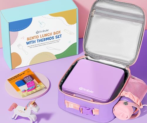 Leakproof 3-4 Compartments Lunch Bento Box Set with Insulated Thermos Food Jar, Water Bottle, Lunch Bag, Sauce Cup & Cutlery L3558