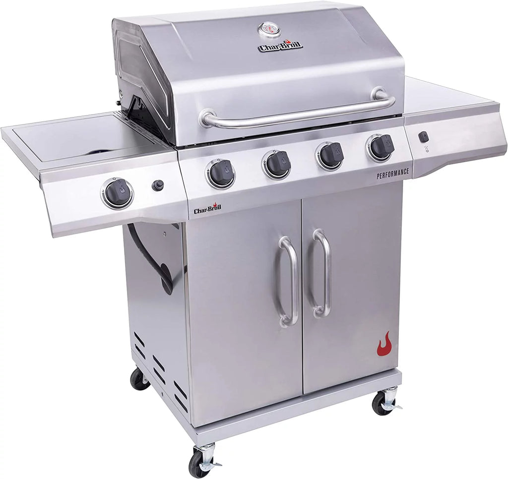 Stainless Steel Propane Gas 4-Burner Grill with Side Burner Cabinet G24781