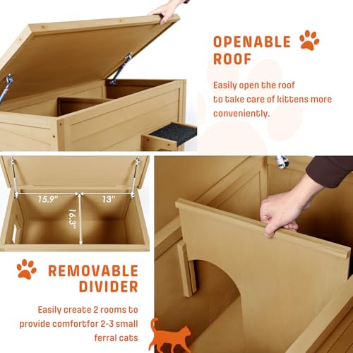 Large Grey Wooden Outdoor Cat House Z44162