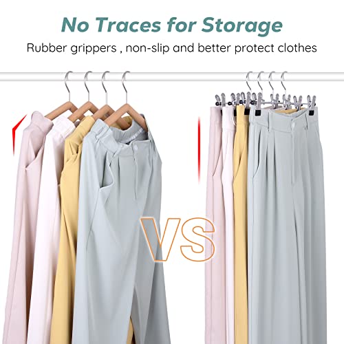 12 Pack Black Metal Pant Hangers with Clips D6307