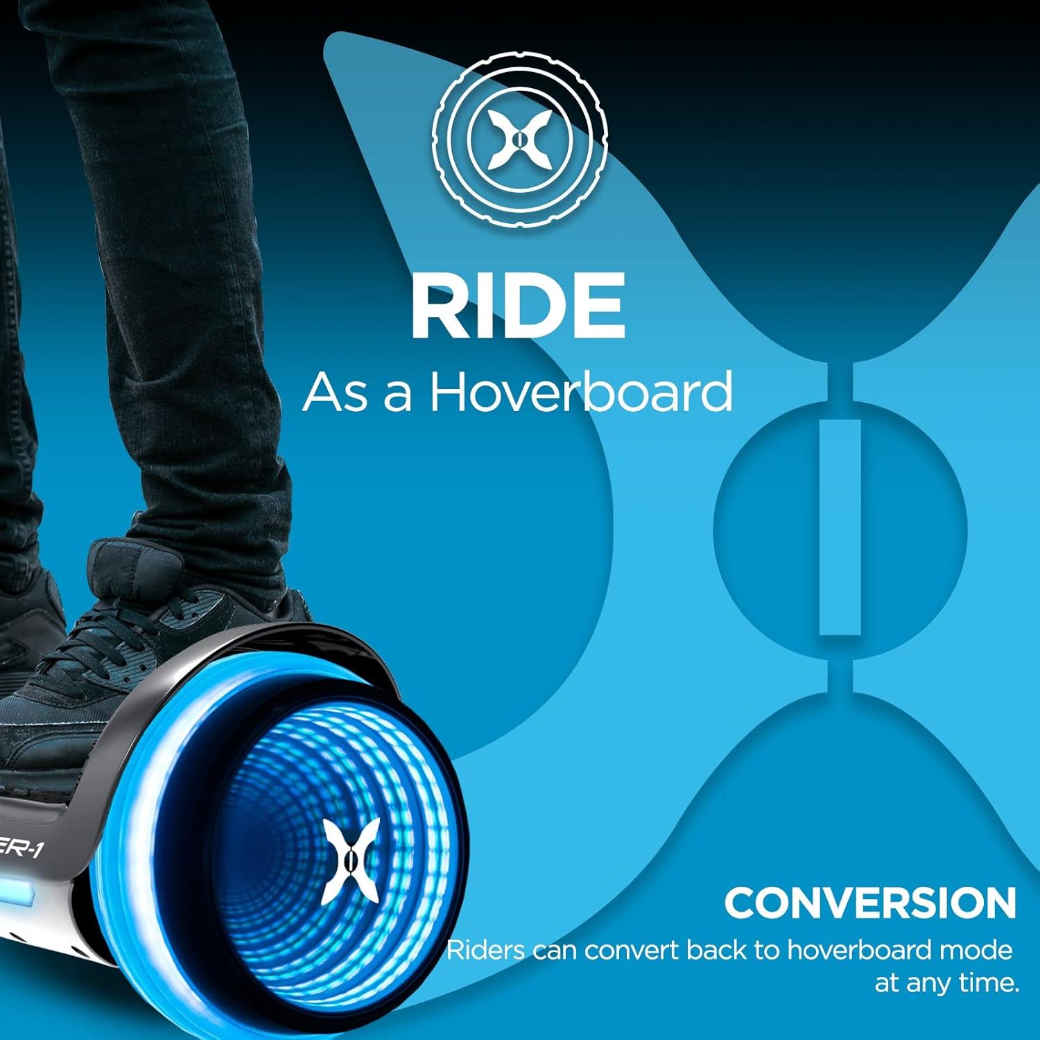 Black Hoverboard with Seat Attachment, 7 MPH, 6 Mile Range, 400W Motor, 220lbs Max Weight N53330