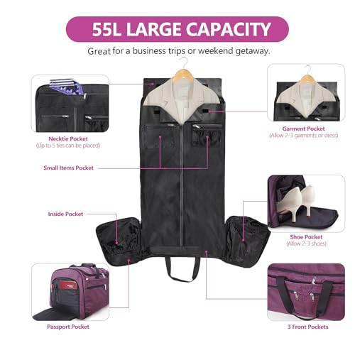 Carry on Garment Bag with Shoe Compartment and Detachable Shoulder Strap Z939361