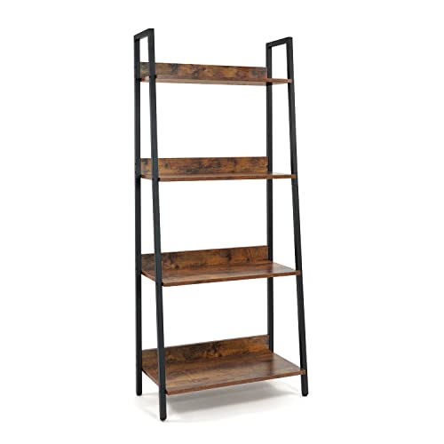 Dark Grey 4-Tier Ladder Shelf W7629