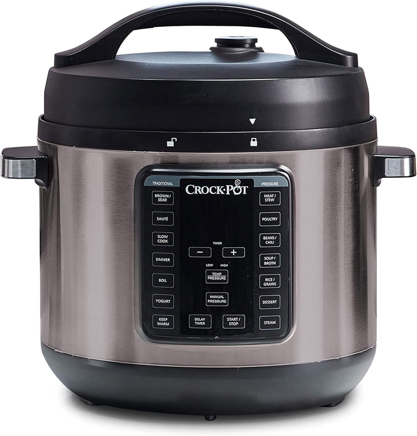 8-Quart Programmable Slow Cooker and Pressure Cooker, Black Stainless D476
