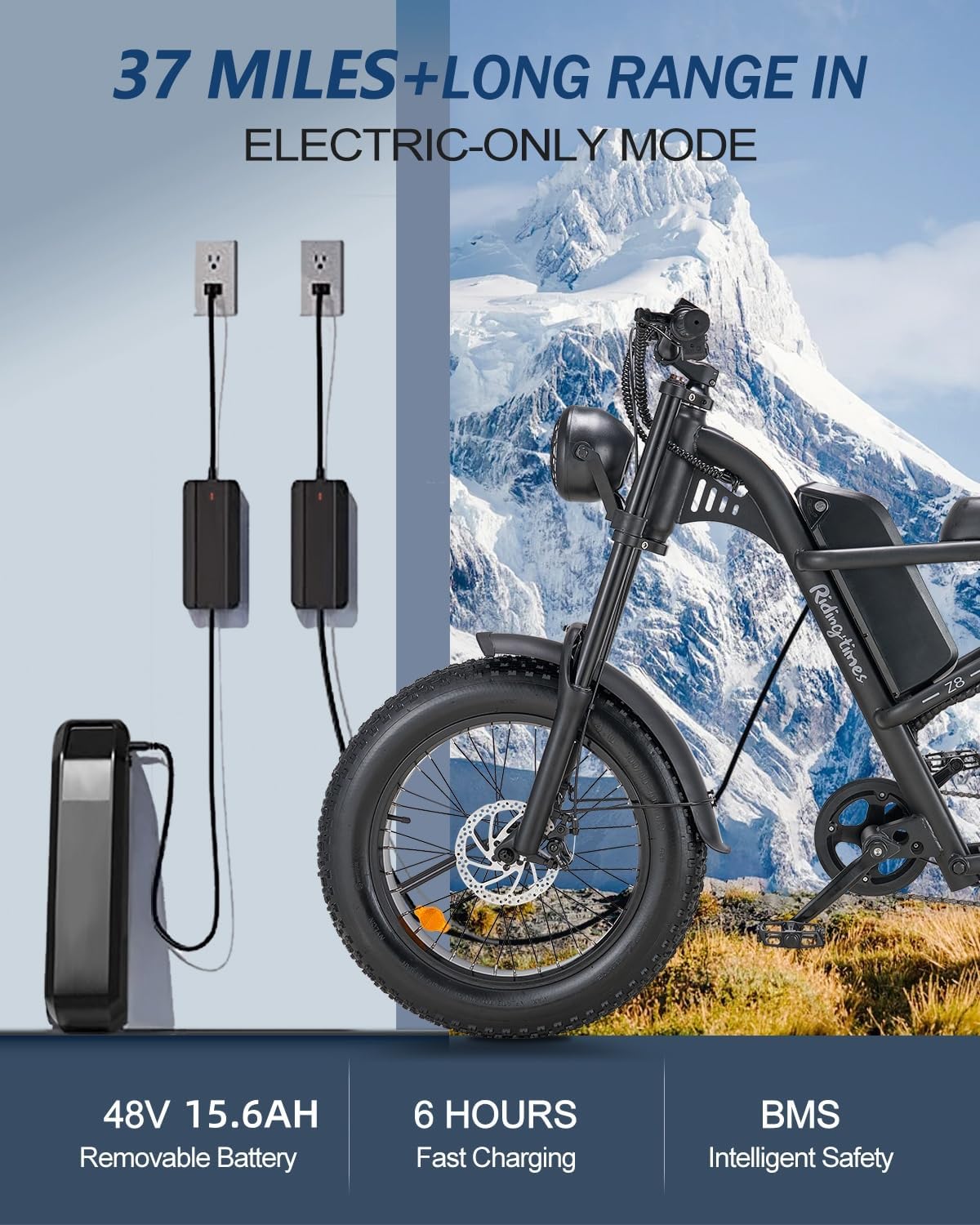 Retro 1500W Electric Bike with 20 Inch Fat Tire R537
