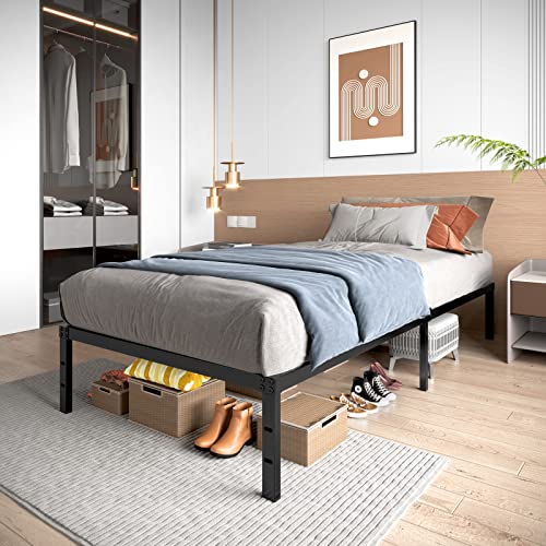 Twin Size Heavy Duty Metal Platform Bed Frame with Storage Space, 14 Inches F1780