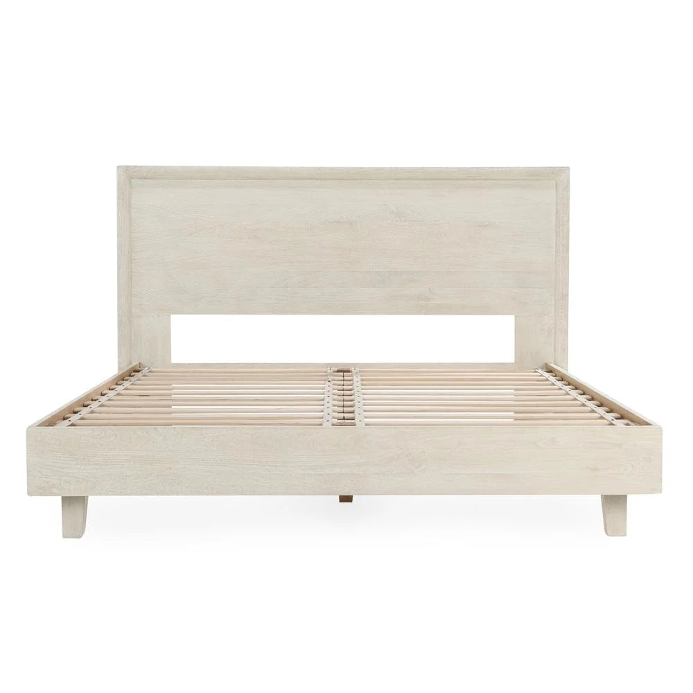 White Mango Wood Queen Bed D18289