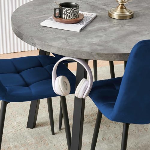 4-Person Round Dining Table Set with 4 Grey Chairs X3902
