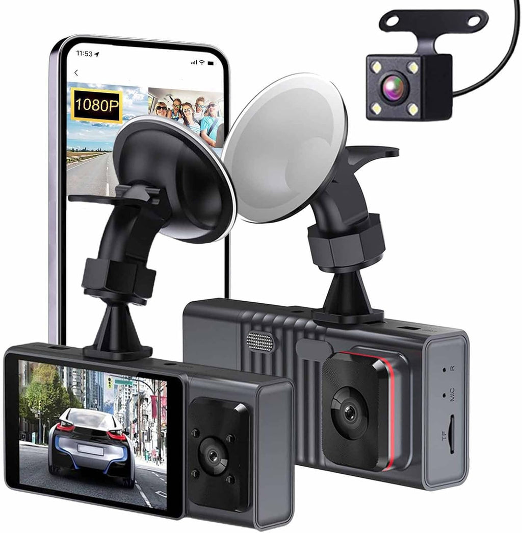 3 Channel Dash Cam with WiFi and Infrared Night Vision U963