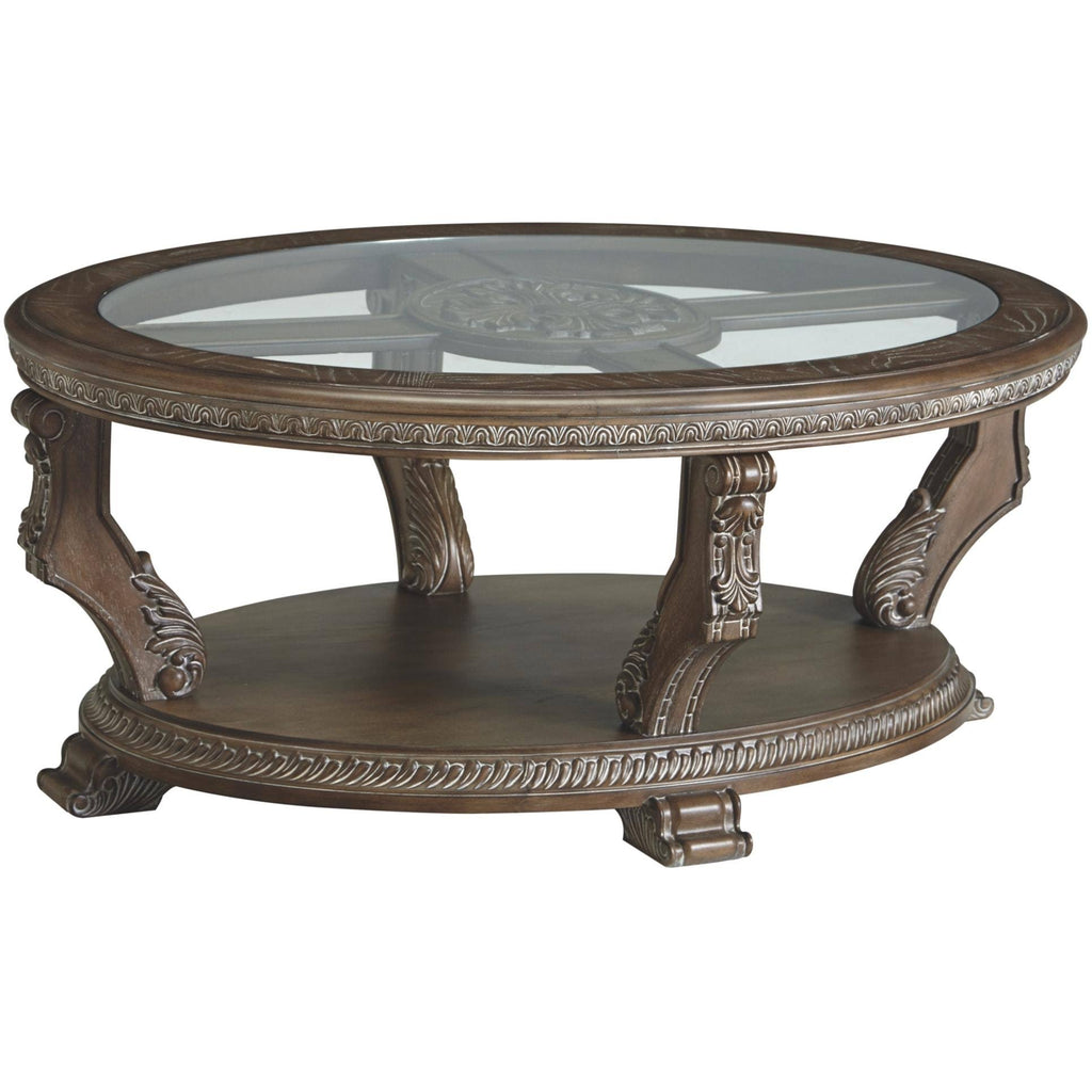 Brown Oval Cocktail Table D247915
