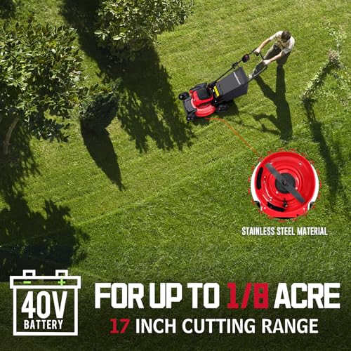 40V 17" Cordless Electric Lawn Mower with 4.0Ah Battery & Charger V89348