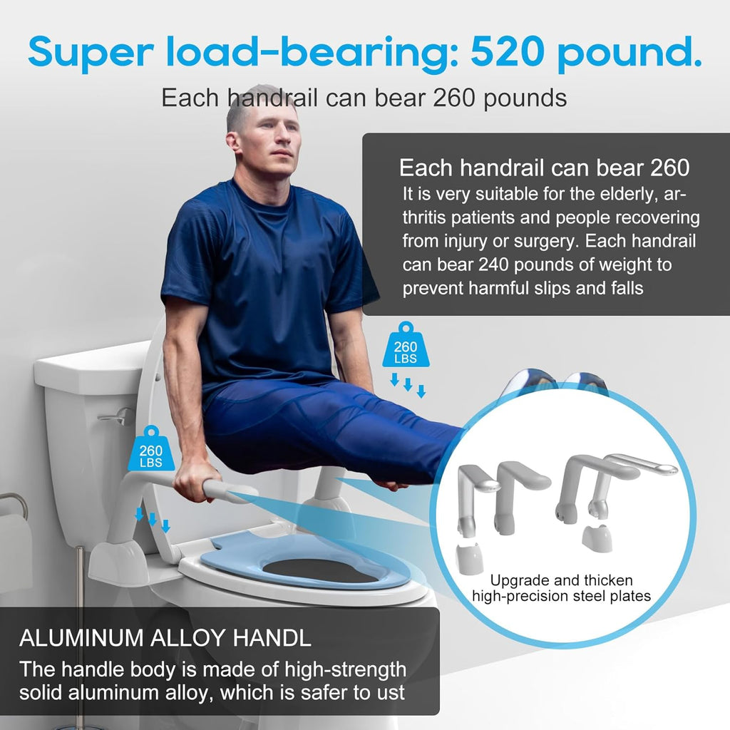 Heavy Duty Toilet Safety Rails with Foldable Handles F770352